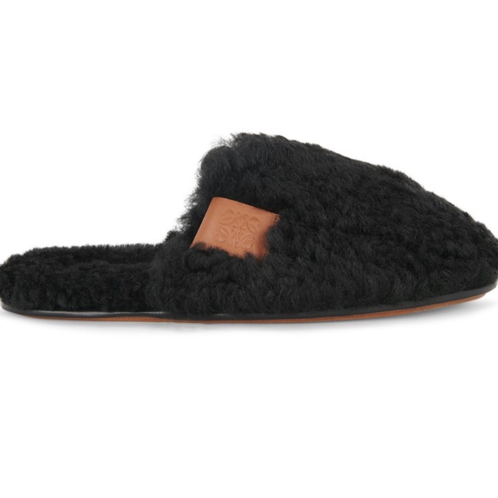 Loewe - Anagram-Tab Faux-Shearling Slippers